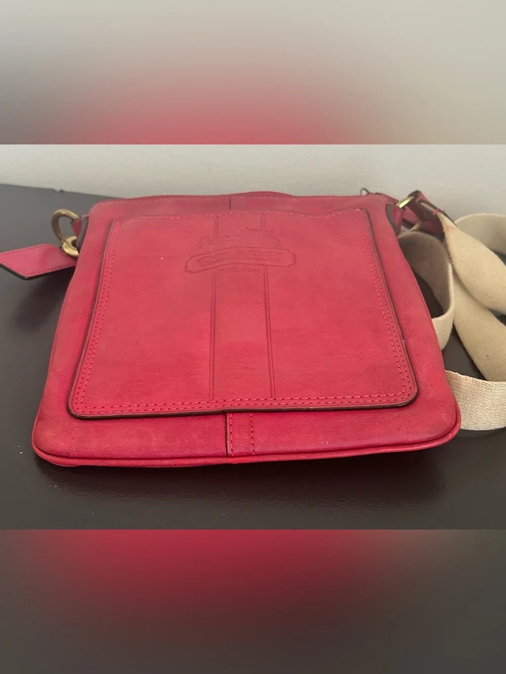 Coach Legacy Pink Leather Crossbody Bag Vintage Adjustable Strap gloved leather - Picture 10 of 14
